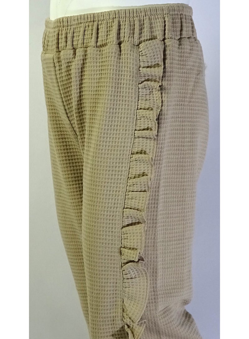 شلــــتر صناعة تركية فاخرة؛ بنطلون قماش للبنات بديكور على جوانب من مجموعة شلـــتر 35615 - Image 4