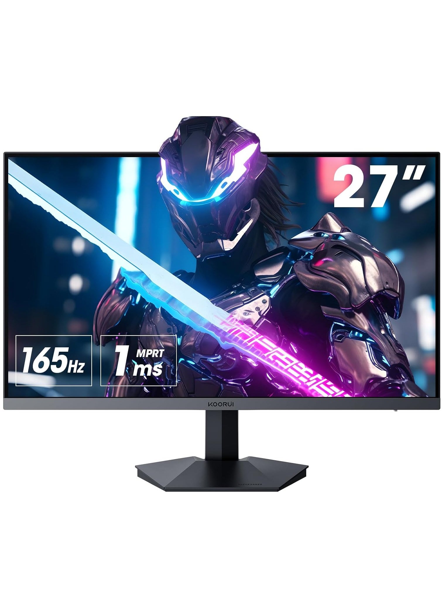 KOORUI 27 inch FHD Gaming Monitor 165 Hz, IPS, 1ms, DCI-P3 90% Colour Gamut, Adaptive Sync GN06 