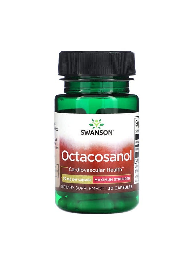 SWANSON أوكتاكوسانول، قوة قصوى، 20 ملغ، 30 كبسولة