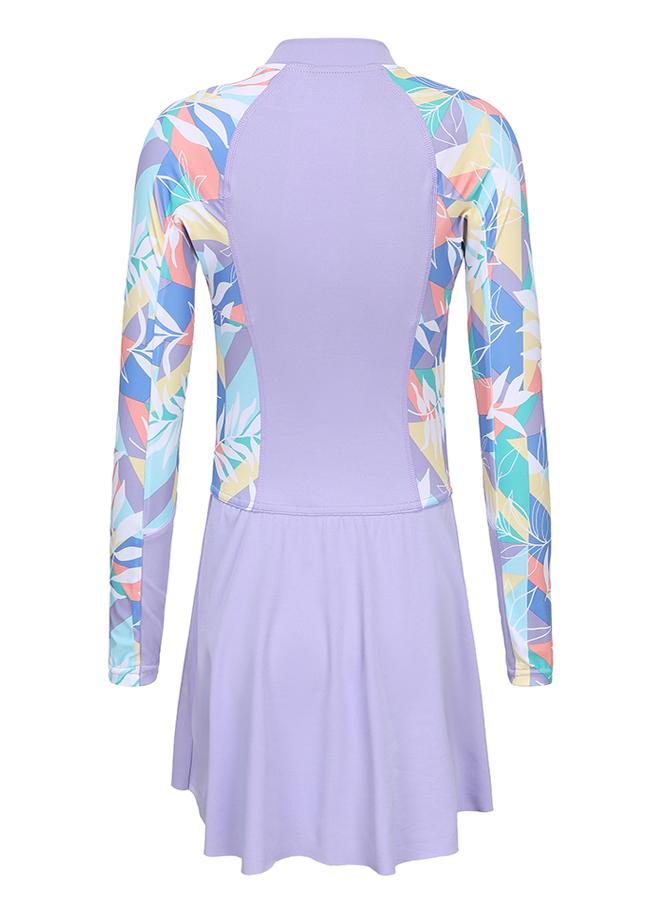 DECATHLON SUZY one-piece long-sleeve skirt swimsuit - Image 1