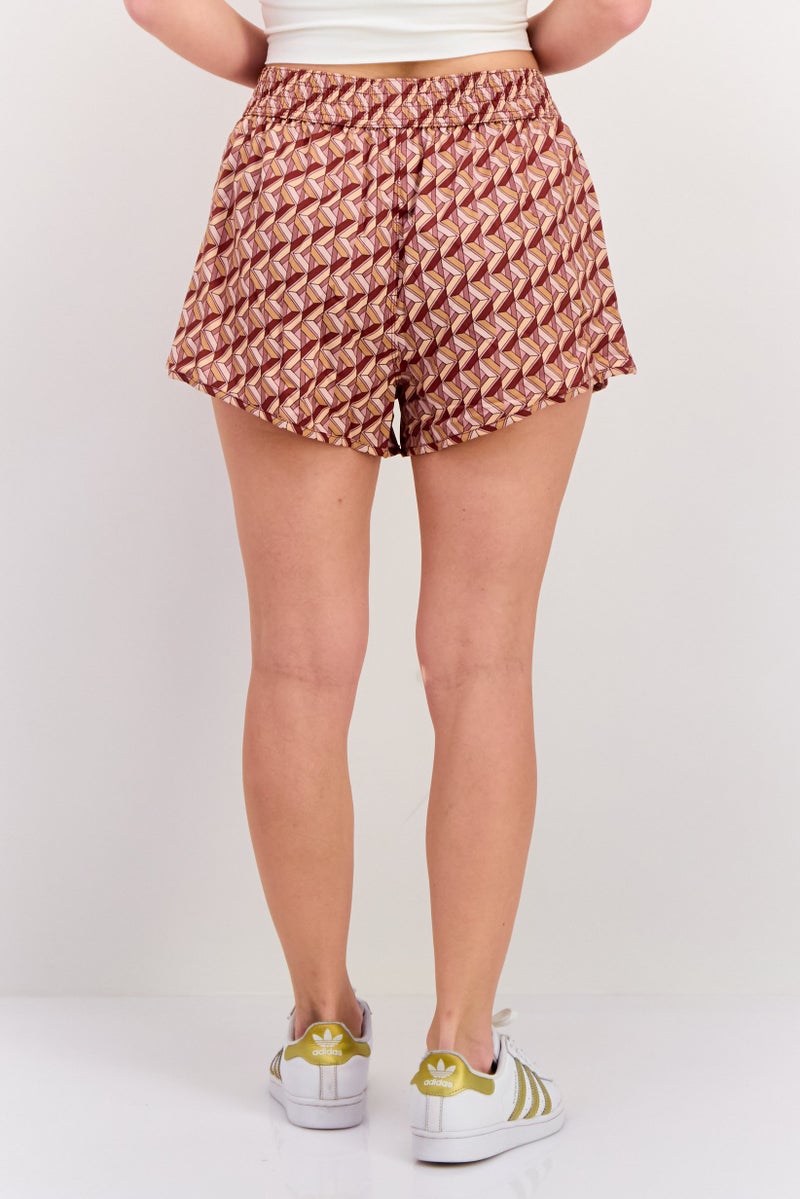 Hurley Women Sportswear Fit Cycling Shorts, Brown Combo  - Image 2