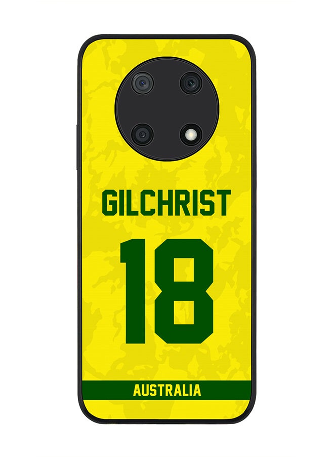 Stylizedd - Rugged Black Edge Case for Huawei nova Y90, Slim fit Soft Case Flexible Rubber Edges Thin Cover - Player Name - Adam Gilchrist, Jersey Number- 18 - Image 1