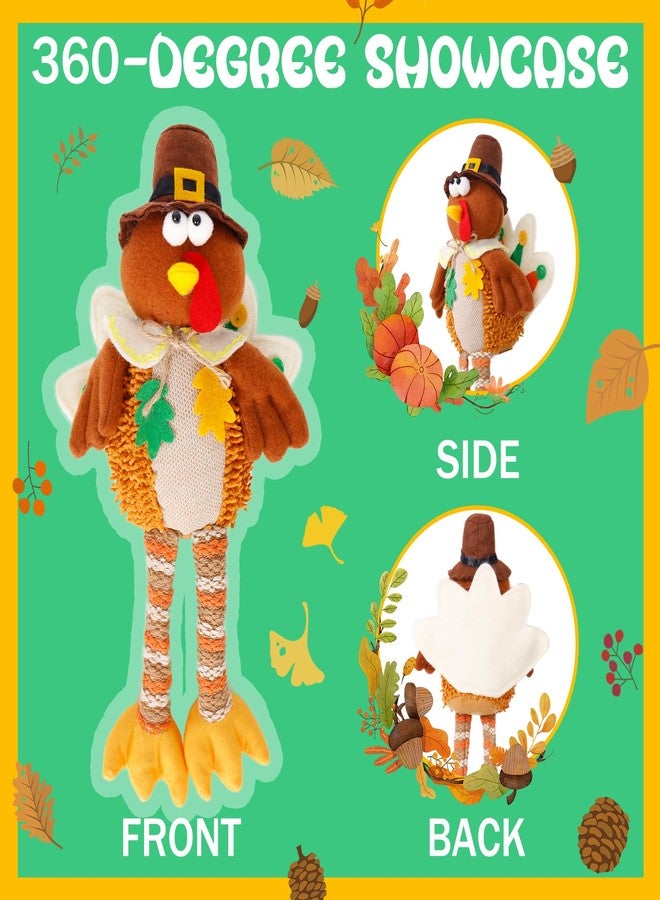 OurHonor 2 Pack Turkey Stuffed Animal, Thanksgiving Table Decor Turkeys Plush Fall Couple Doll Indoor Gift for Thanksgiving Day Party Boys and Girls - Image 4
