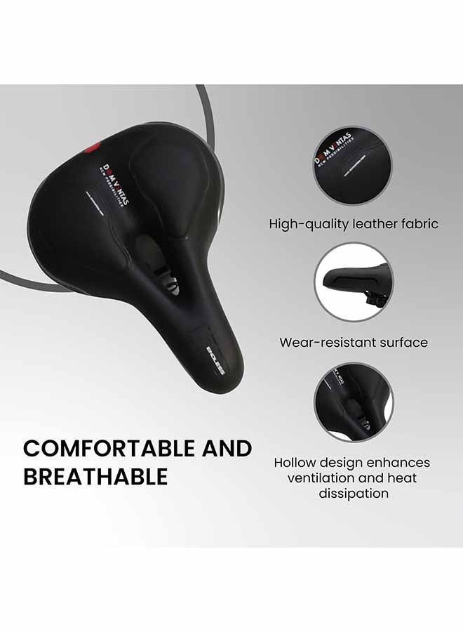 Endless EL1047 Wide Cycle Seat with Red Reflective Safety Strip | Black | Material : PU | Universal Memory Foam Seat with Breathable, Shock Absorbing and Waterproof Bike Saddle for All Type of Bikes - Image 2