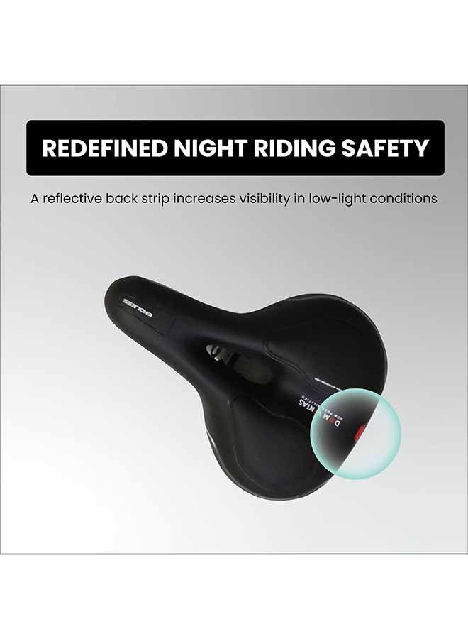 Endless EL1047 Wide Cycle Seat with Red Reflective Safety Strip | Black | Material : PU | Universal Memory Foam Seat with Breathable, Shock Absorbing and Waterproof Bike Saddle for All Type of Bikes - Image 4