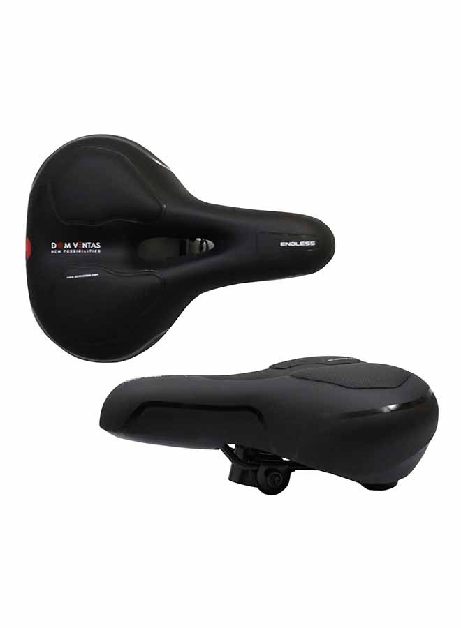 Endless EL1047 Wide Cycle Seat with Red Reflective Safety Strip | Black | Material : PU | Universal Memory Foam Seat with Breathable, Shock Absorbing and Waterproof Bike Saddle for All Type of Bikes - Image 1