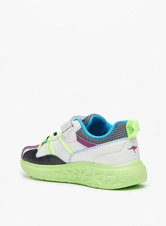 كانغاروس Boys Colourblock Sports Shoes With Hook And Loop Closure