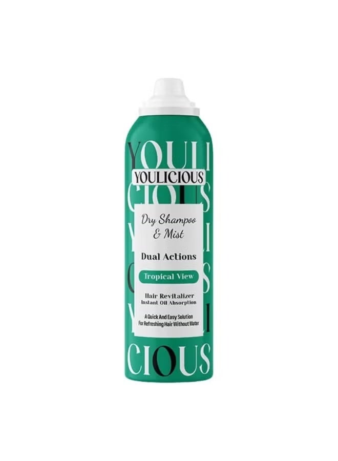 Youlicious Dry Shampoo & Mist Dual Action – Tropical View 200ML - Image 1