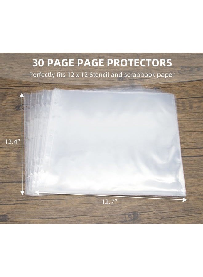 neglex Stencil Storage Binder, 12x12 Binder with Sleeves - Folder with 30 Clear Sheet Protectors Holds 12x12 Stencil Size ，12 x 12 Presentation Book, Art Portfolio for Kids Artwork, Album for 12x12 Paper - Image 2