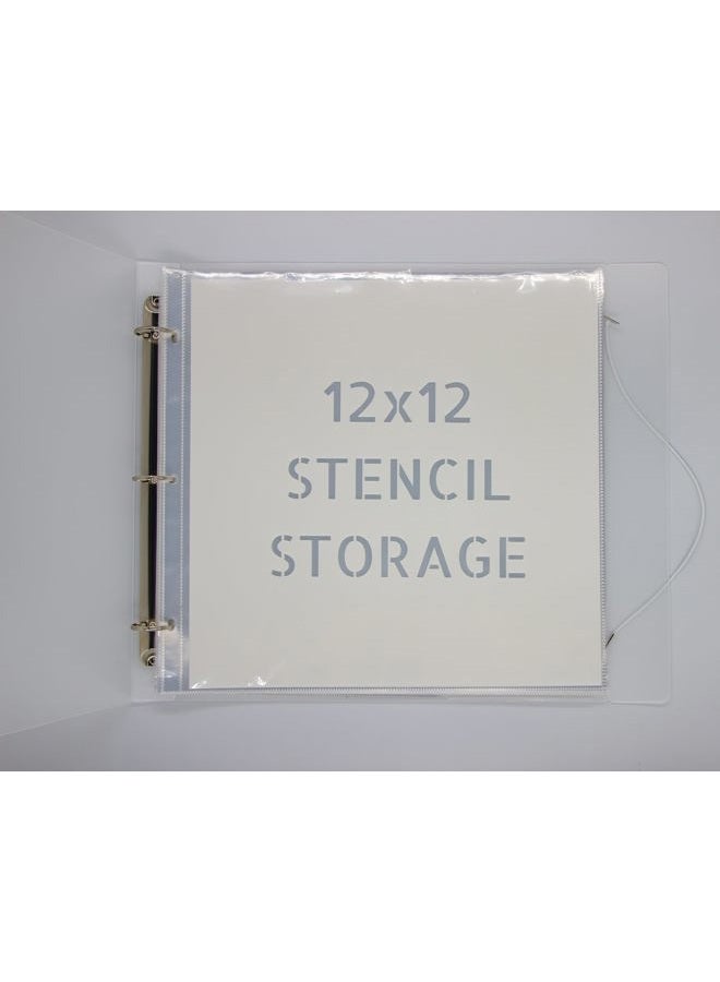 neglex Stencil Storage Binder, 12x12 Binder with Sleeves - Folder with 30 Clear Sheet Protectors Holds 12x12 Stencil Size ，12 x 12 Presentation Book, Art Portfolio for Kids Artwork, Album for 12x12 Paper - Image 1