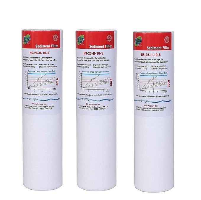 RO FIVE MICRON GOLD SEDIMENT FILTER FOR ANY WATER PURIFIER (PACK OF 3)