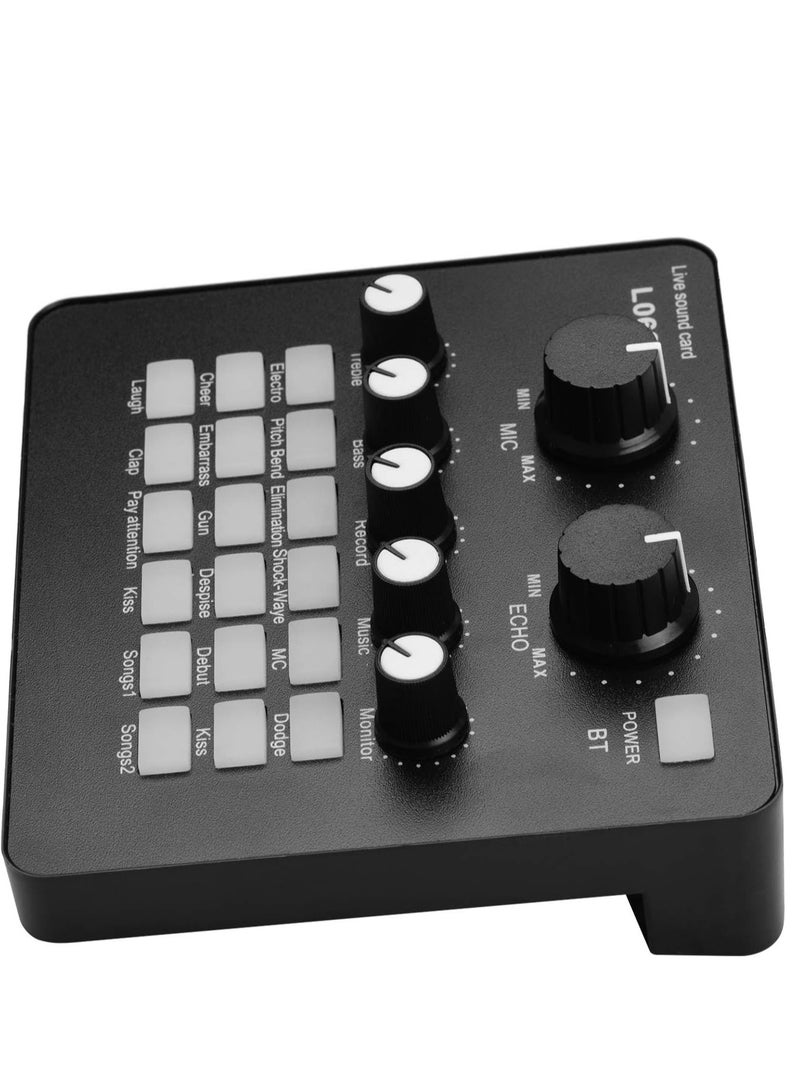 ELTRAZONE Mini Rechargeable Live Sound Card Voice Changer Device Built-in Multiple Sound Effects with Earphone Lavalier Microphone for Smartphone Computer Live Streaming Online Singing Chating Music Recording - Image 4