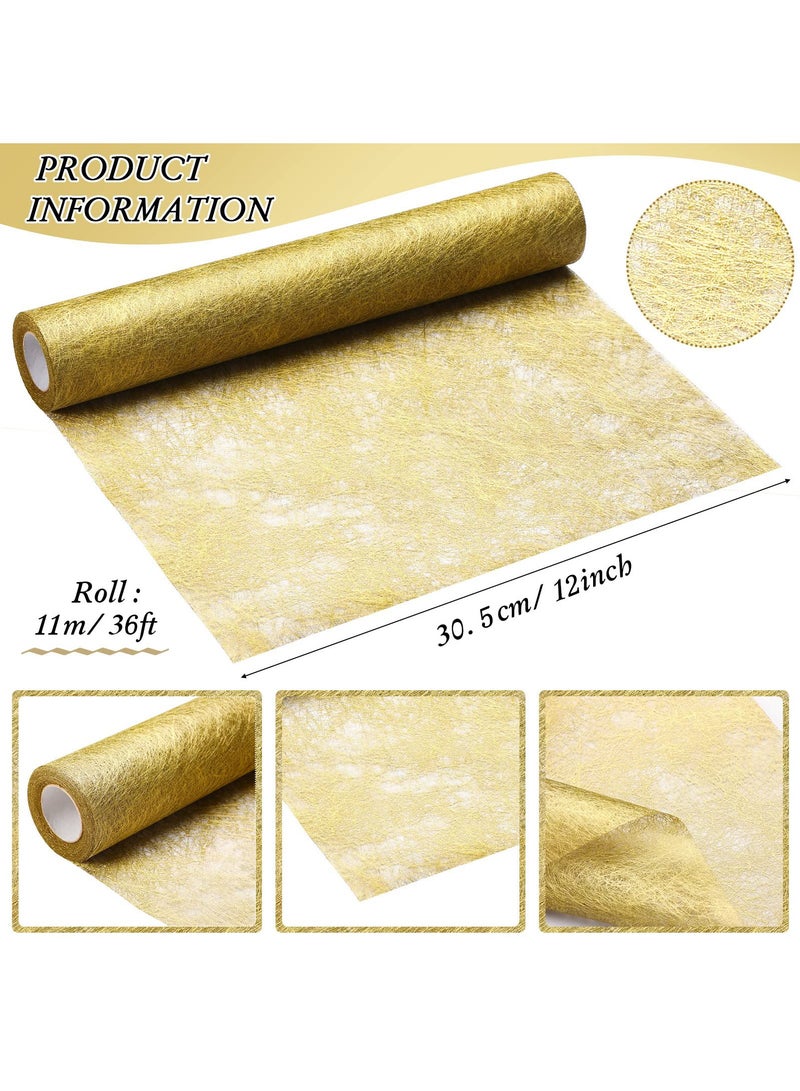 SYOSI Table Runner Gold, Glitter Metallic Table Runner Roll 12 In x 36 Ft Gold Runner for Table, Event Party Supplies, Wedding, Birthday, Banquets, Graduation, Party Table Decorations - Image 2
