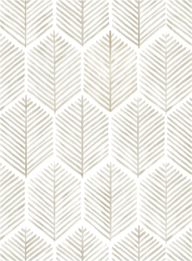 OSECAGE Modern Peel and Stick Wallpaper 17.3''×''787 Self Adhesive Wallpaper Boho Contact Paper Beige and White Geometric Wallpaper Removable Decorative Wallpaper for Bedroom Bathroom Cabinets Decor Vinyl - Image 1