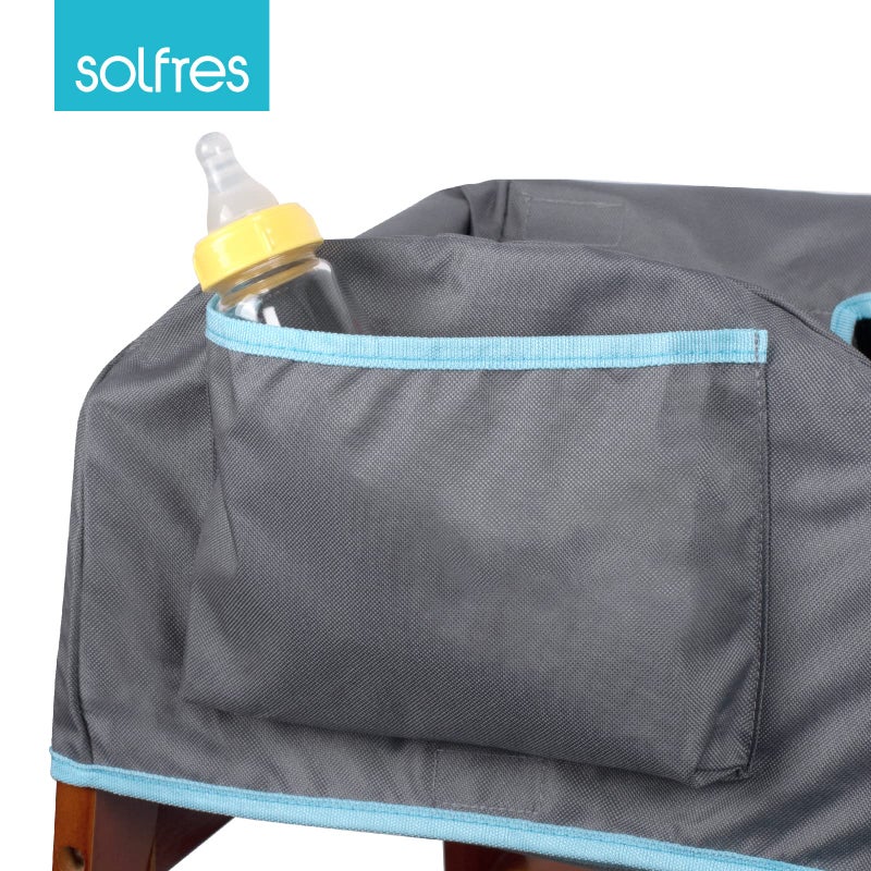 Solfres Dual-Belt High Chair Cover, Baby High Chair Cover, Upgrade Version, for Wooden or Restaurant High Chair, Sturdy and Robust Material, Gray - Image 5