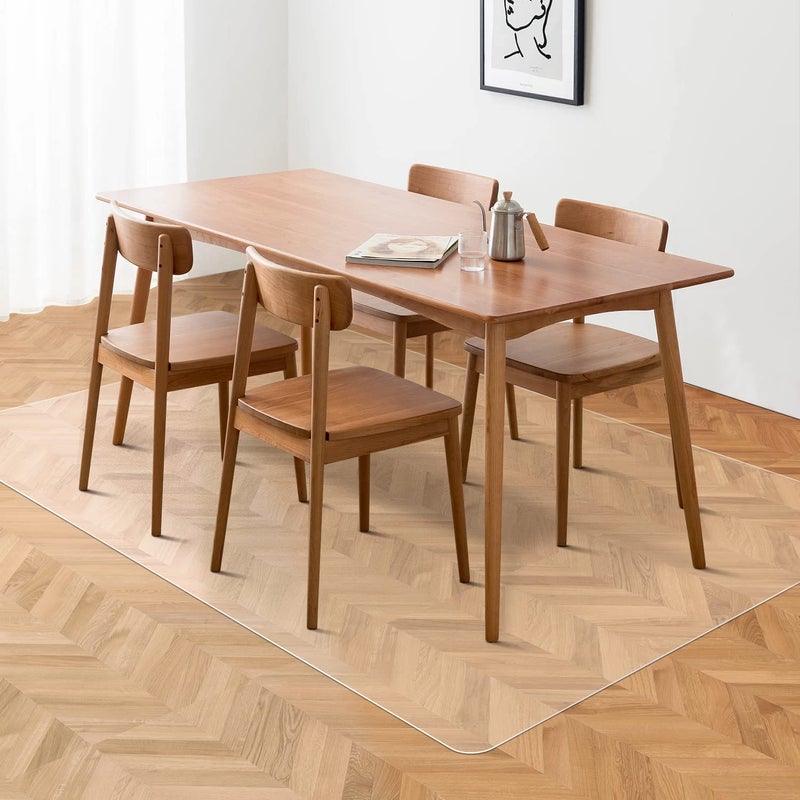 FURKIT Floor Mats for Home, 5'Ã—7' Clear Area Rug for Dining Room, Durable Non-Slip Hard Floor Living Room Rug, PVC Waterproof Rolling Chair Protector for Kitchen, Bedroom, High Traffic Areas - Image 1