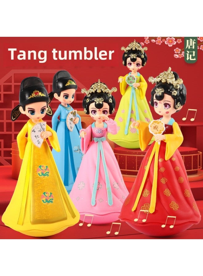 Specialty Doll Night City Datang Ornaments National Style Music Souvenir Little Sister Travel Internet Popular Toy Tumbler-Color:Large Four Seasons Autumn Red