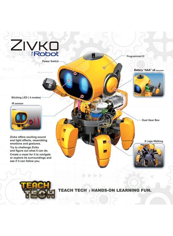 Elenco Teach Tech “Zivko The Robot”, Interactive A/I Capable Robot with Infrared Sensor, STEM Learning Toys for Kids 10+, includes Assembly Parts - Image 2