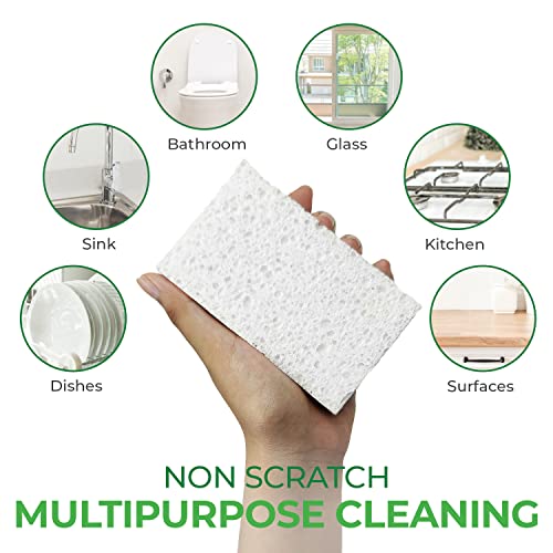 AIRNEX Biodegradable Cellulose Compressed Sponges - Pack of 16 Compostable Kitchen Pop Up Bulk - Non Scratch Multicolor Natural Dish Sponges - Heavy Duty Multipurpose Eco Friendly - Image 5