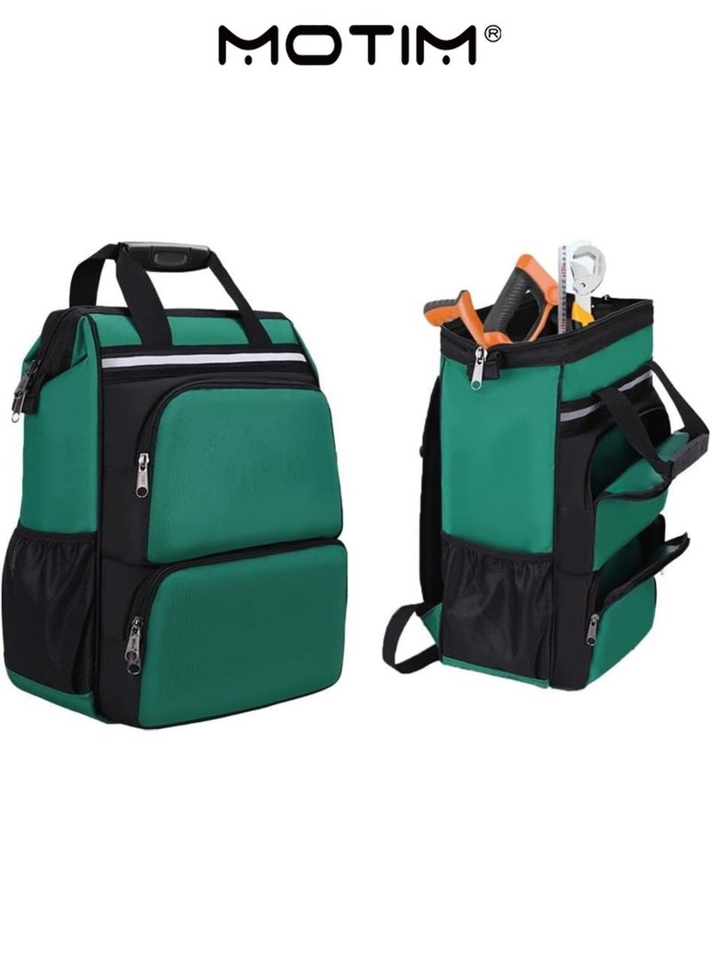 Motim Electrician's Tool Backpack Bag Large Capacity Scratch Resistant Oxford Waterproof Electrician Organizer with Pockets Comfort & Practicality Storage Carrier Bag for Hand tool - Image 3