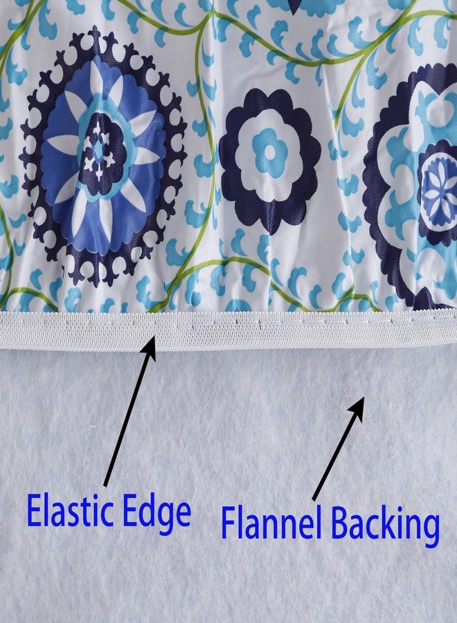 Walrus Round Vinyl Fitted Tablecloth with Flannel Backing Elastic Edge Design Table Cover Waterproof Oil-Proof PVC Table Cloth Stain-Resistant Best for 37"-44" Round - Image 5