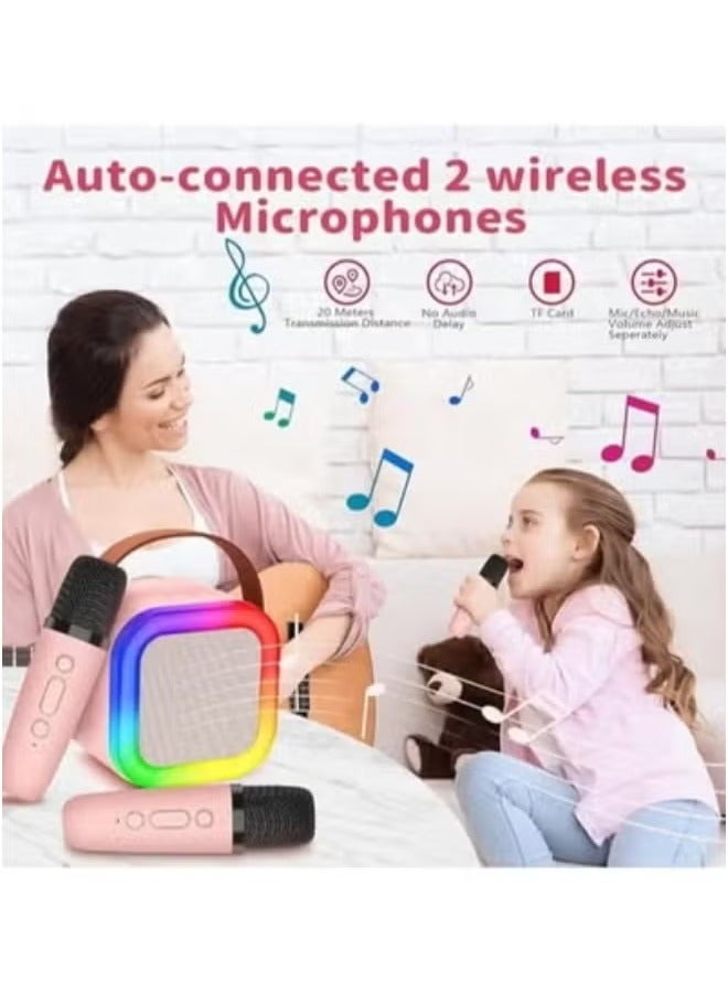 TIGER TIGER Karaoke Machine for Kids & Adults - Mini Portable Bluetooth Colourful Karaoke Speaker with 2 Wireless Microphones and Dynamic Lights – Perfect for Birthday Gift, Home KTV, Outdoor Travel, and Family Fun - Image 2