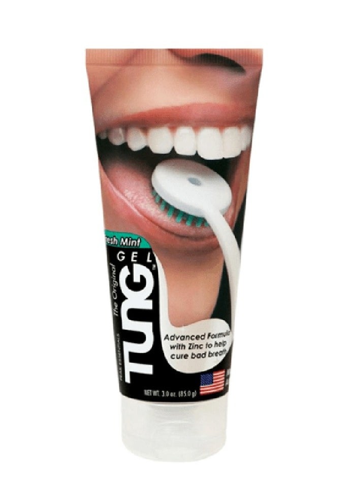 Tung - Fresh Mint Tongue Cleaning Gel Paste Advanced Formula With Zinc To Remove Bad Breath Odor Eliminator Use With Tongue Brushes & Scrapers Size 85Grams - Image 1