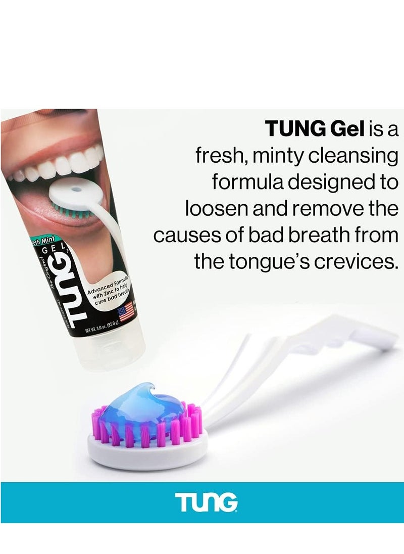 Tung - Fresh Mint Tongue Cleaning Gel Paste Advanced Formula With Zinc To Remove Bad Breath Odor Eliminator Use With Tongue Brushes & Scrapers Size 85Grams - Image 1