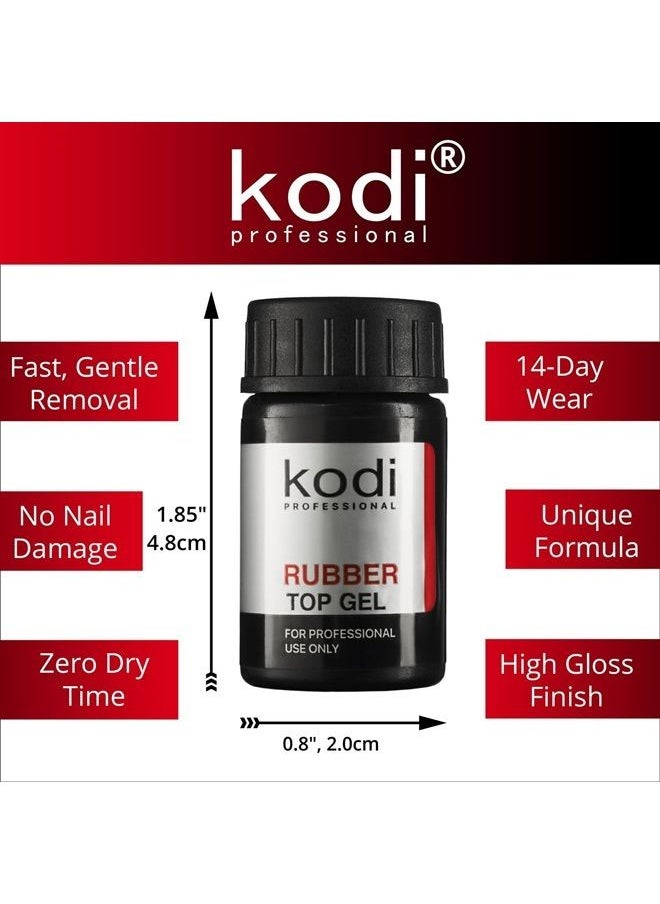 KODI - Professional Rubber Top & Base Gel Set By Kodi | 14ml 0.49 oz | Soak Off, Polish Fingernails Coat Kit | For Long Lasting Nails Layer | Easy To Use, Non-Toxic & Scentless | Cure Under LED Or UV Lamp - Image 1