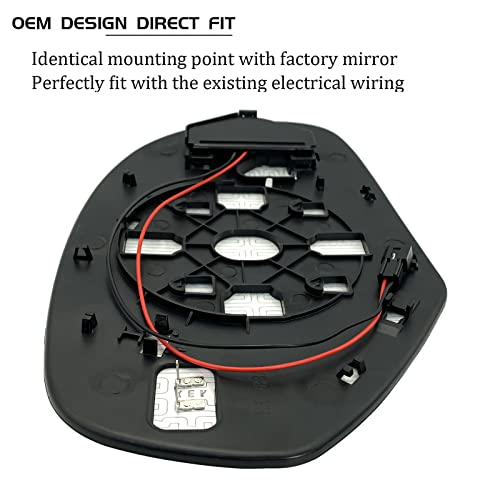 SKARUMMER Driver Left Side Heated Mirror Glass Replacement for Chevy Chevrolet Silverado Avalanche Suburban GMC Sierra Yukon Cadillac Escalade Exterior Side Power Heated Signal Mirror 15874992 - Image 5