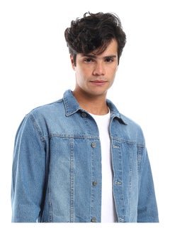 Andora Full Buttoned Casual Denim Jacket_Light Blue  - Image 4