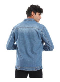 Andora Full Buttoned Casual Denim Jacket_Light Blue  - Image 3