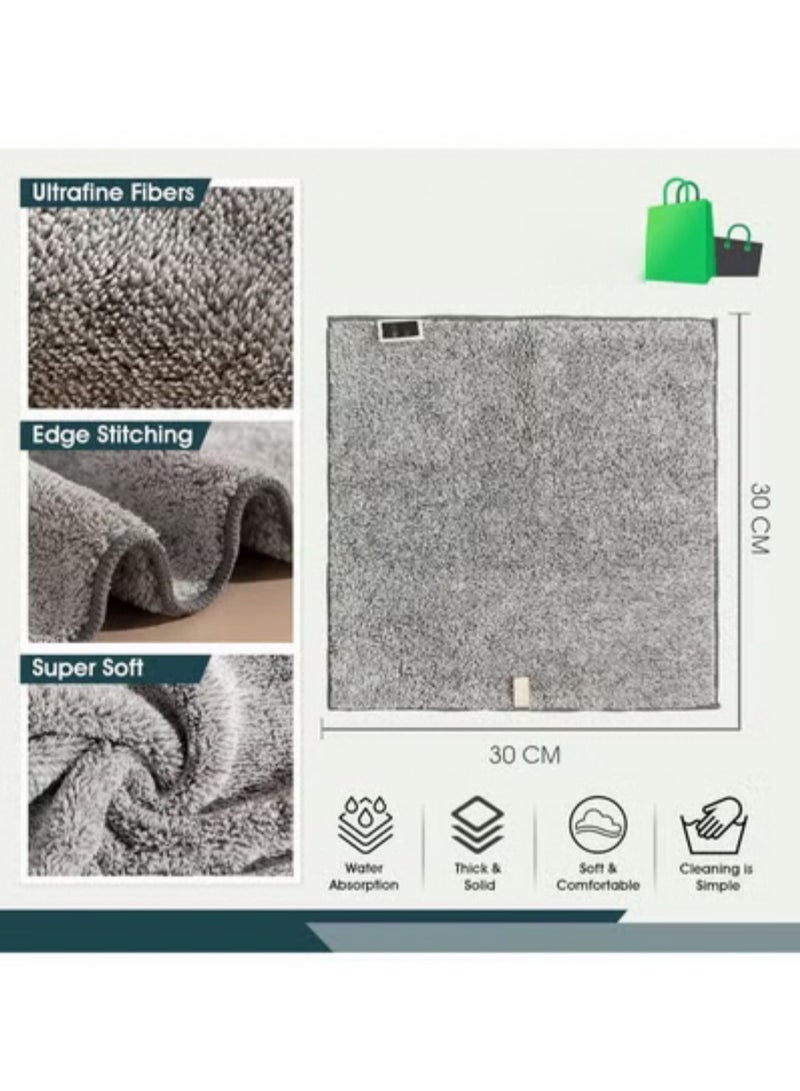 Y&D 6 Piece Kitchen Household Bamboo Charcoal Fiber Oil-free Absorbent Cleaning Dish Towel - Image 3