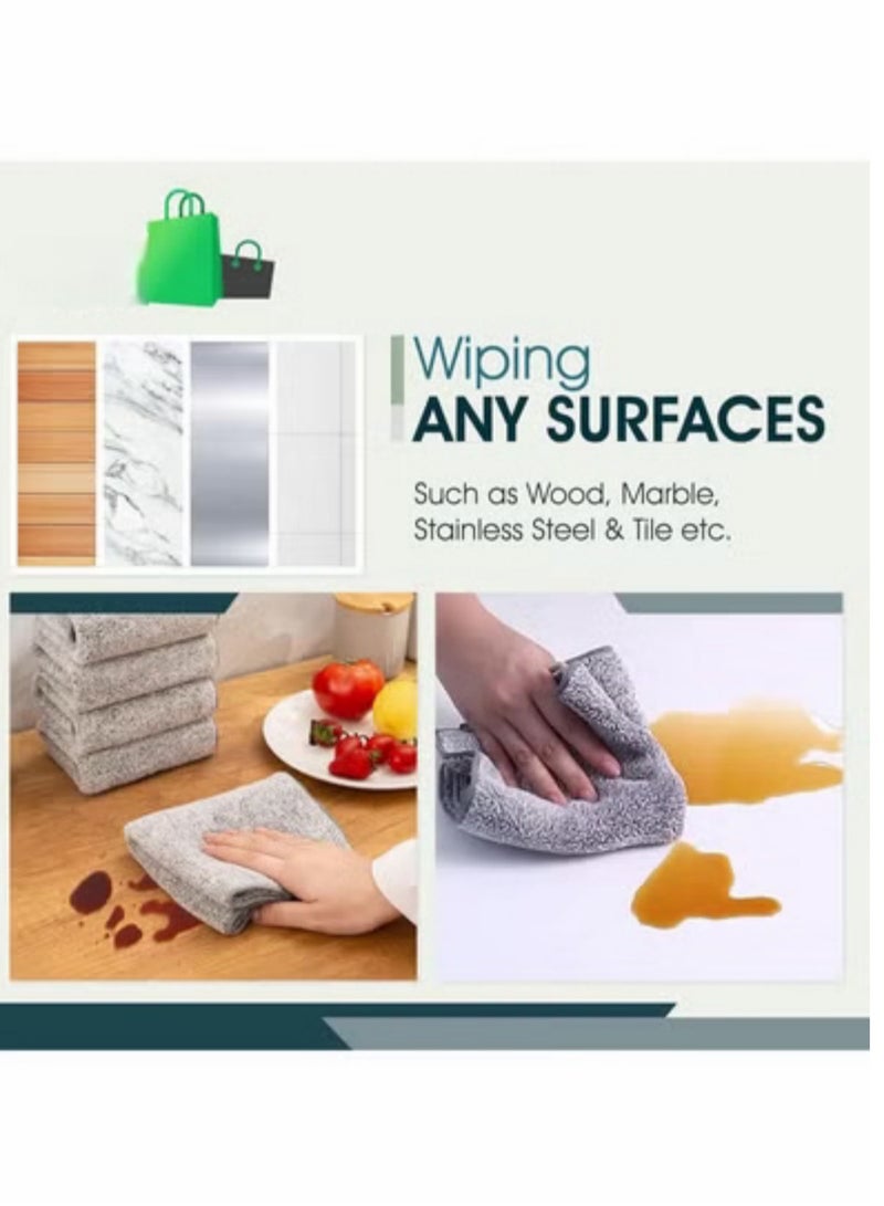 Y&D 6 Piece Kitchen Household Bamboo Charcoal Fiber Oil-free Absorbent Cleaning Dish Towel - Image 4