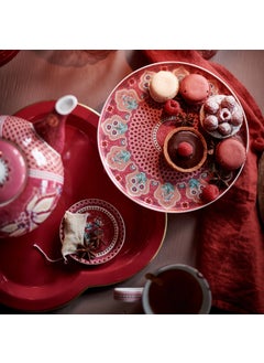 Pip Studio Flower Festival Red Porcelain Cake Stand 21 cm  - Image 1