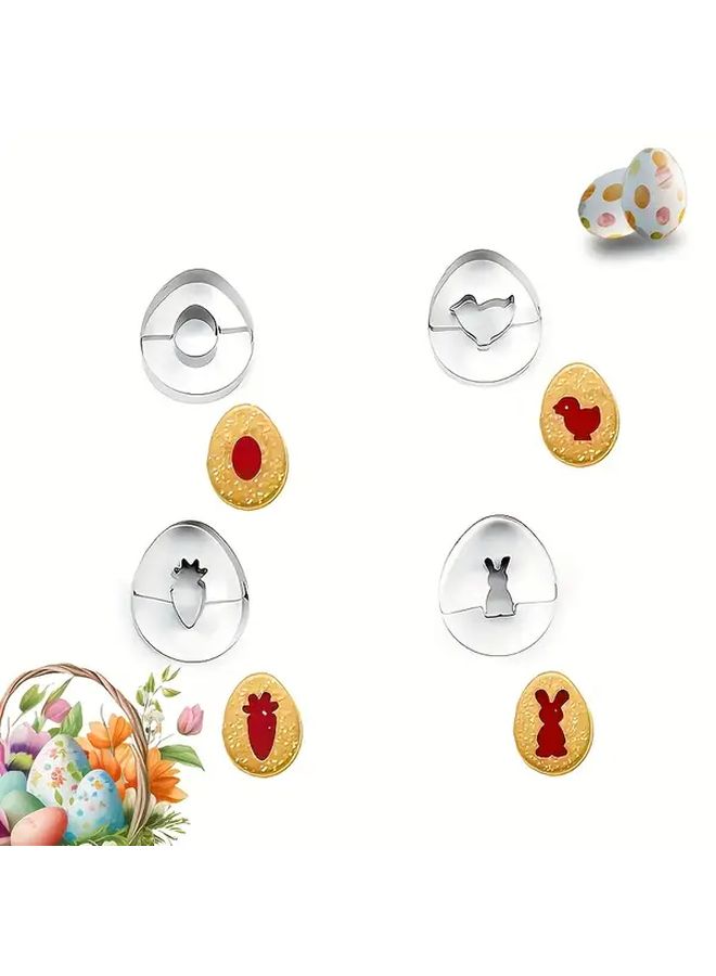 4pcs Easter Cookie Cutter Set Pastry Biscuit Mold Baking Tools Kitchen Accessories - Image 1