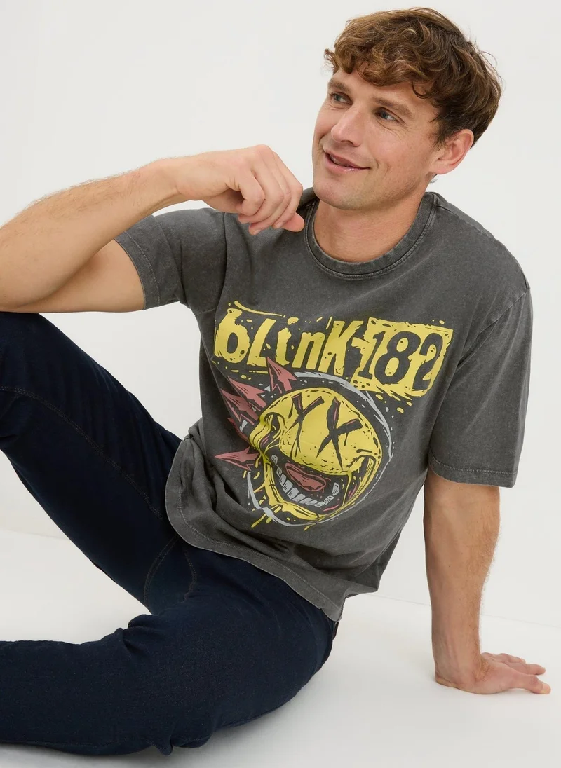 Matalan Grey Blink 182 Band T-Shirt