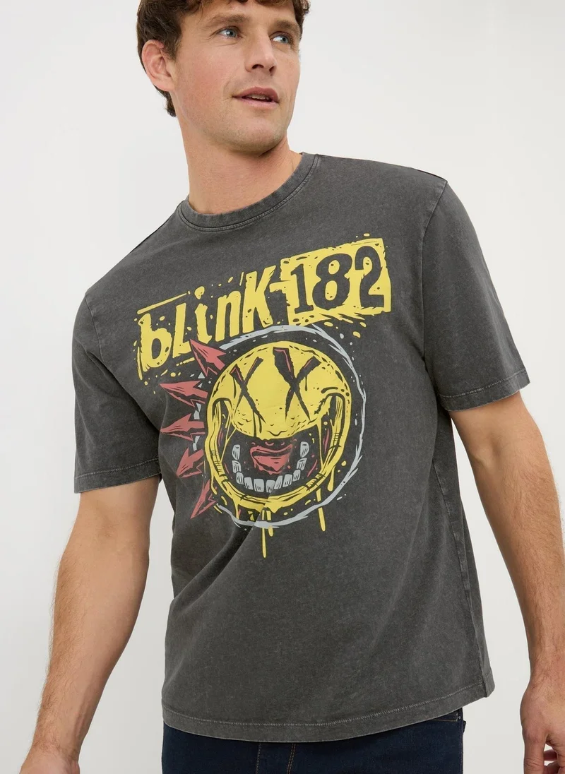 Matalan Grey Blink 182 Band T-Shirt