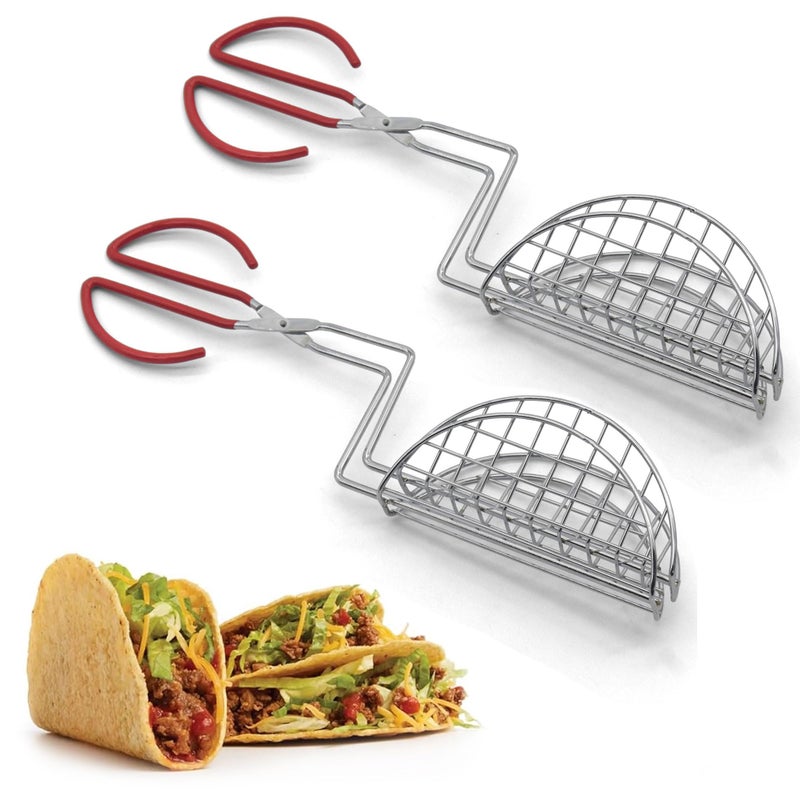 StarBlue Taco Shell Tongs for Frying by StarBlue - 2 Units 6 Inch U-shaped Easy-Grip Tool for Making Crispy Taco Shells - Heat-Resistant and Dishwasher Safe - Image 1