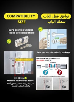 التاكس قفل الباب الذكي Altix CL1X TUYA بدون مفتاح | بصمة الإصبع وكود المرور | بلوتوث | بطاقة مفتاح ومفتاح عادي | تركيب ذاتي (DIY) | مناسب للمنازل والمكاتب | أمان عالي | قابل للتعديل بطول 60-90 ملم | أسود غير لامع جديد.  - Image 4