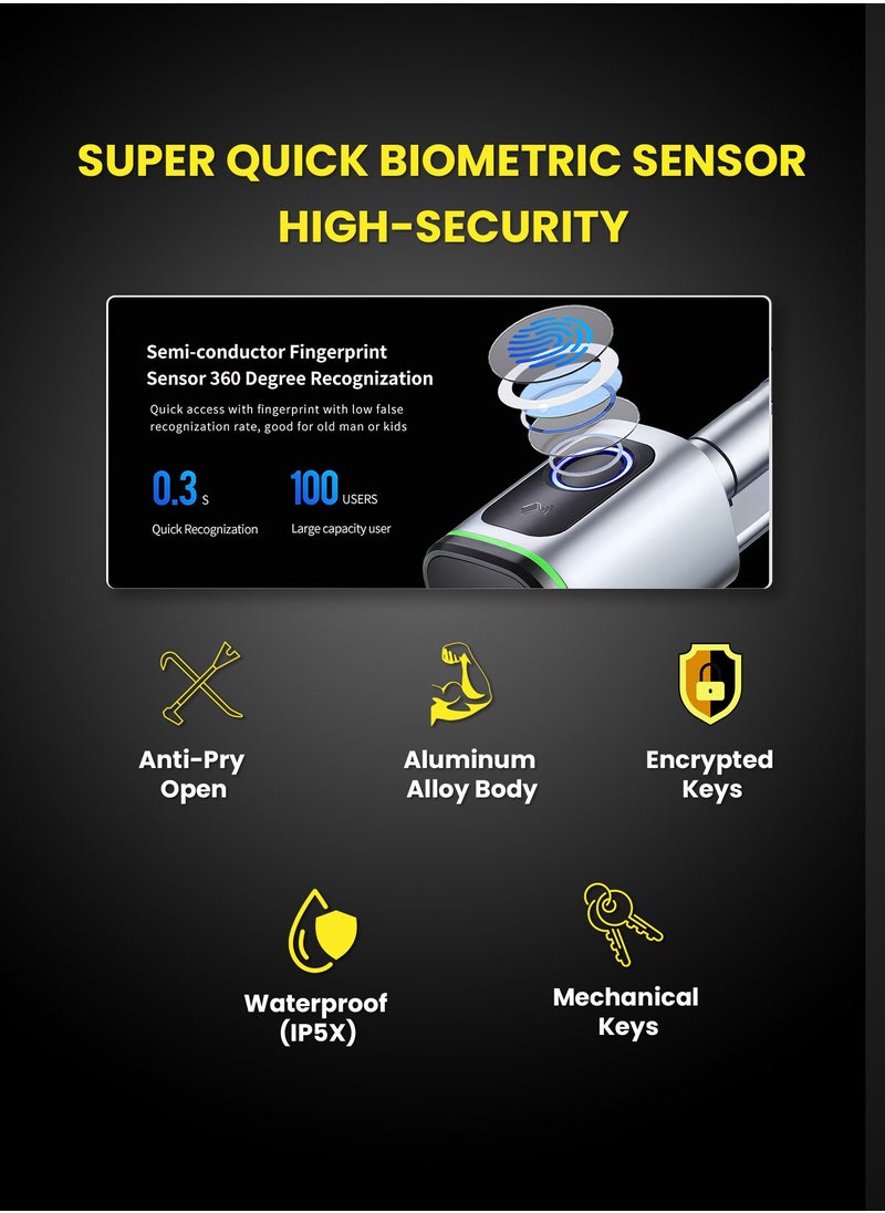 Altix - Altix CL1X TUYA Smart Door Lock Keyless | Fingerprint & Passcode | Bluetooth | Keycard & Key | DIY Install | Suitable for Home, Office | Highly Secure | Adjustable Length 60-90mm | Matte Black - Image 1