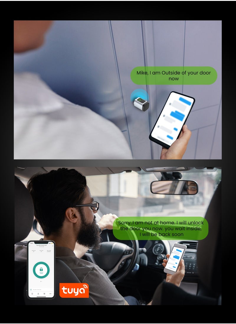 Altix - Altix CL1X TUYA Smart Door Lock Keyless | Fingerprint & Passcode | Bluetooth | Keycard & Key | DIY Install | Suitable for Home, Office | Highly Secure | Adjustable Length 60-90mm | Matte Black - Image 1