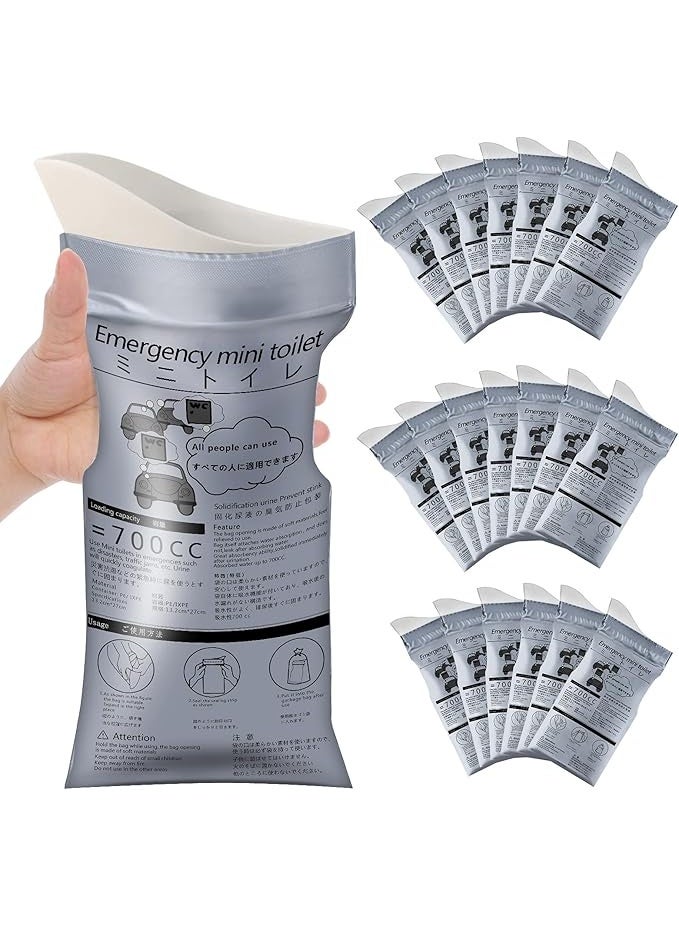 20 قطعة من أكياس البول الطارئة للاستخدام مرة واحدة، أكياس بول محمولة للتخييم، أكياس بول للسفر، حقيبة بول محمولة للطوارئ في حالات الازدحام المروري، أكياس قيء للرجال والنساء والأطفال - Image 1