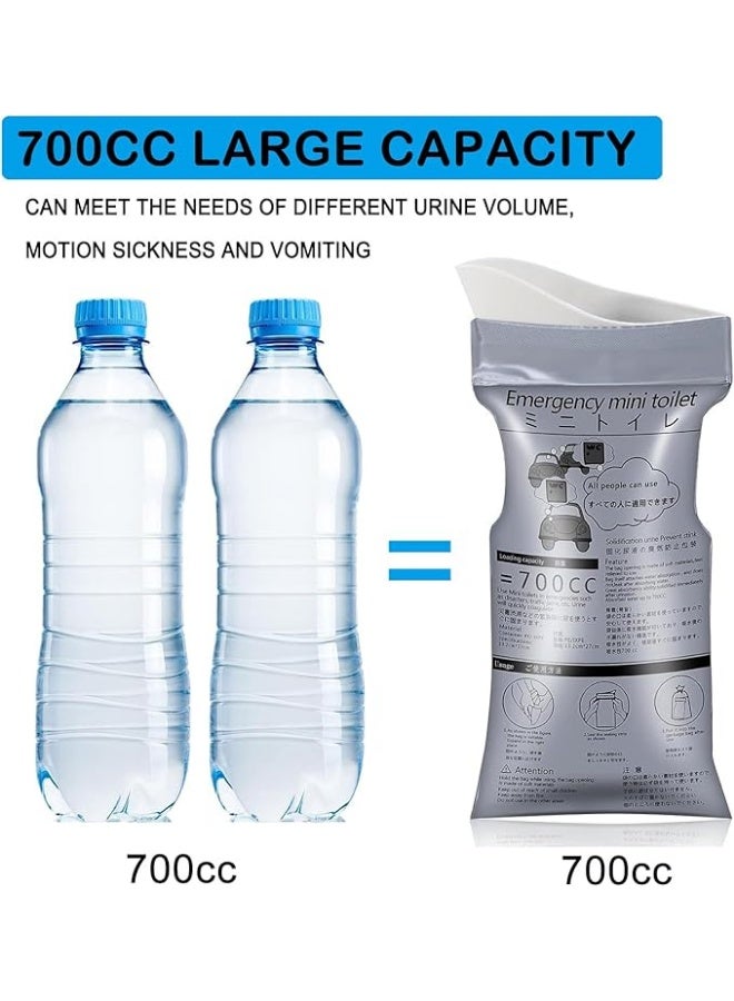 20 قطعة من أكياس البول الطارئة للاستخدام مرة واحدة، أكياس بول محمولة للتخييم، أكياس بول للسفر، حقيبة بول محمولة للطوارئ في حالات الازدحام المروري، أكياس قيء للرجال والنساء والأطفال - Image 3