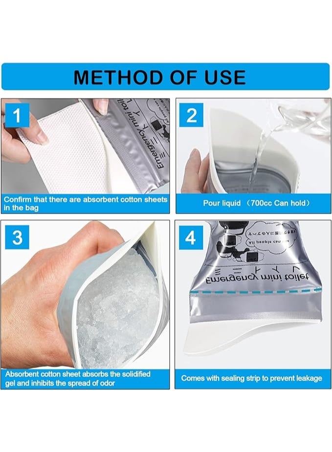 20 قطعة من أكياس البول الطارئة للاستخدام مرة واحدة، أكياس بول محمولة للتخييم، أكياس بول للسفر، حقيبة بول محمولة للطوارئ في حالات الازدحام المروري، أكياس قيء للرجال والنساء والأطفال - Image 4