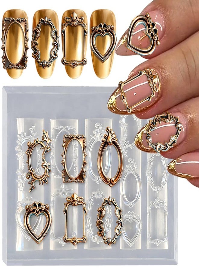 Buildcon Nail Charms, 3D Nail Molds for Creative Nail Art Designs, Professional Nail Art Accessories with Retro Photo Frame Style, Ideal for DIY Manicure and Salon Use - Image 1