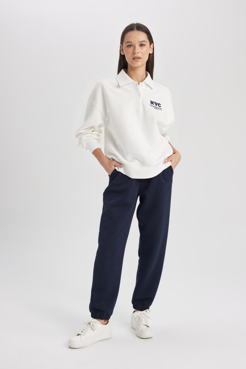 DeFacto Woman Jogger Standard Fit Elastic Band Thick Sweatshirt Fabric Trousers  - Image 4