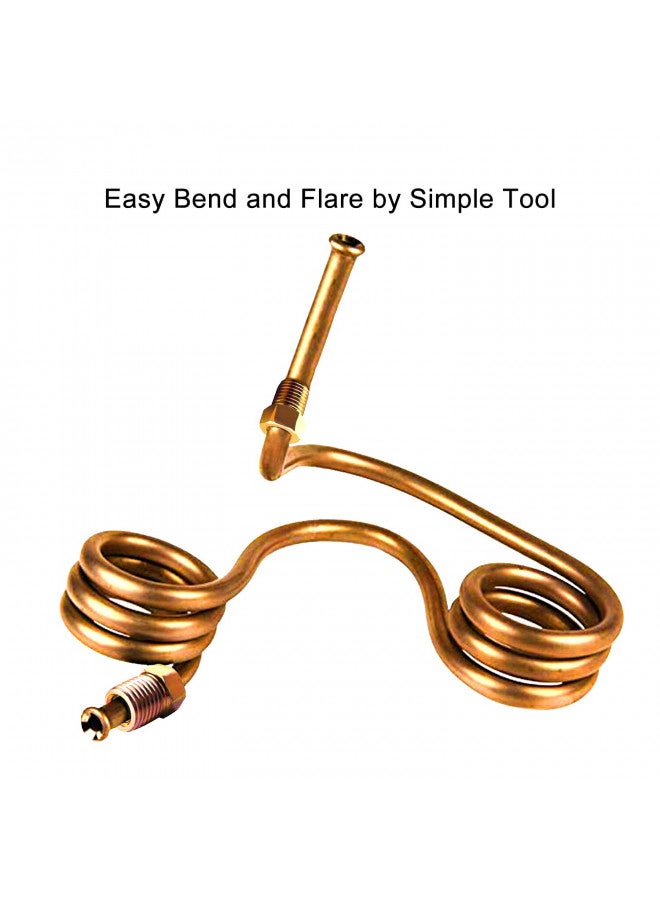 MuHize MuHize 1/4 Brake Line - Upgraded Copper Coat Tubing Repair Kit, Flexible Tube Line Roll 25 ft 1/4" for SAE Standard Hydraulic Brakes Fuel Transmission System - Image 1