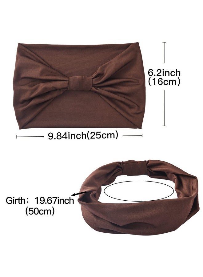 Yeshan Wide Headbands For Women No Slip African Boho Headbands Solid Bandana Headbands Elastic Yoga Workout Sweat Bands Running Sport Turban Knotted Headwrapspack Of 6 - Image 2