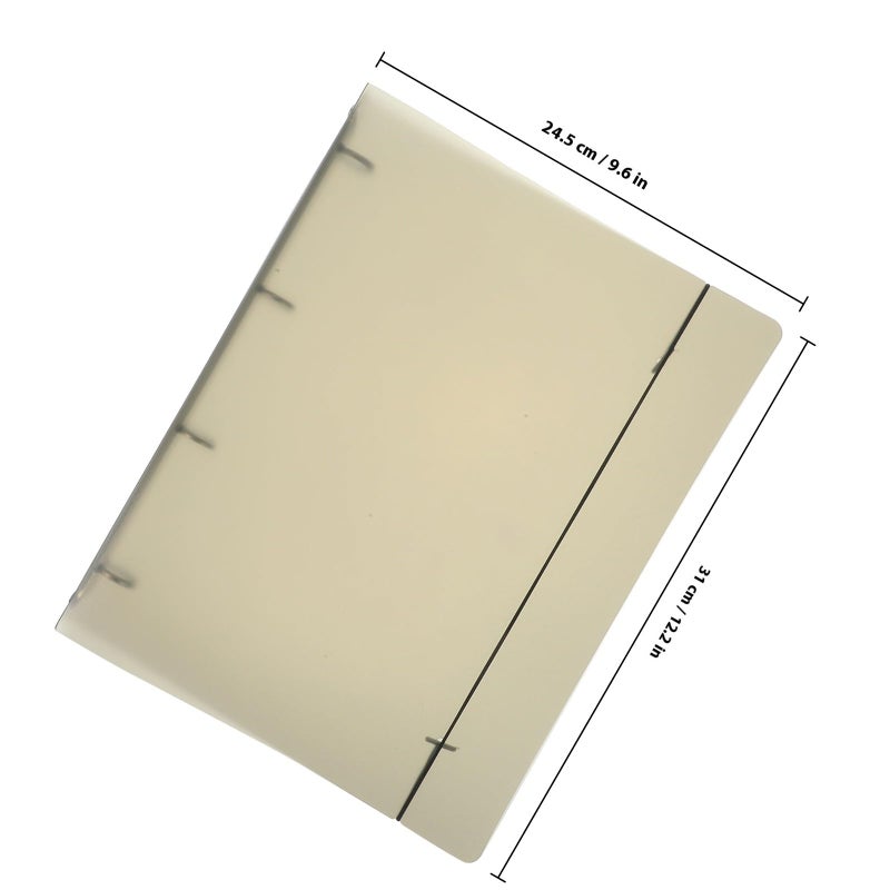 Large Capacity 4 Hole Expanding File Folder A4 Size Frosted Brown 120 Sheet Document Organizer - Image 3